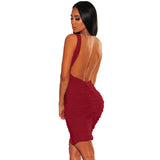 MB FASHION Sleeveless Ruched Bodycon Mini Dress with Scoop Neckline 1601 LAST XXL