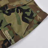 MB FASHION High-Waisted Camo Cargo Midi Skirt with Front Slit 8805LY