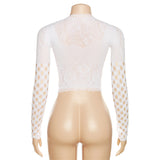 MB FASHION  Lace Crop Top with Cut-Outs and Rhinestone Accents 7626LY