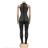 MALYBGG Sheer Mesh Embroidered Sleeveless Jumpsuit 6017LY