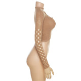 MB FASHION  Lace Crop Top with Cut-Outs and Rhinestone Accents 7626LY