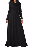 MB FASHION Elegant Long-Sleeve Maxi Dress with Cowl Neckline 3294