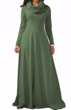 MB FASHION Elegant Long-Sleeve Maxi Dress with Cowl Neckline 3294
