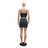 MB FASHION CROP TOP HIGH WAISTED SKIRT PEARL SET 900791 PRE-ORDER