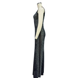 MALYBGG Women's Solid Color Mesh Rhinestone Dress 6663LY