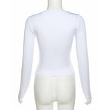 MB FASHION Graphic Print Long-Sleeve Fitted Top 5882LY