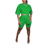 MB FASHION PRINTED CROP TOP AND SHORTS 2 PCS SET 8196LY