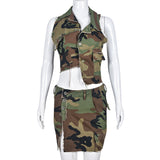 MB FASHION CAMO Cropped Sleeveless Vest with Raw Edges and Pockets 9185LY