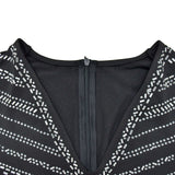MALYBGG V-neck Mesh Sequin Long Sleeve Jumpsuit 6875-1LY