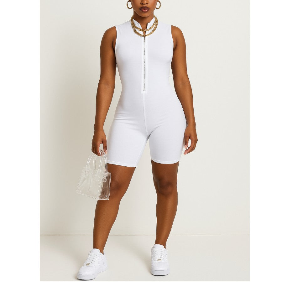 MB FASHION ZIP UP BODYCON ROMPER JUMPSUIT 2785LY