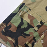 MB FASHION CAMO Cropped Sleeveless Vest with Raw Edges and Pockets 9185LY