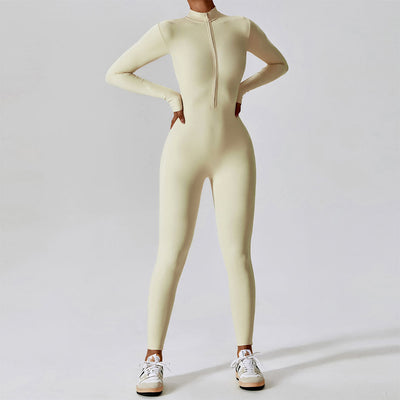 MALYBGG Long Sleeve Zip-Front Yoga Bodysuit 8306LY