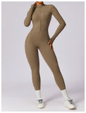 MALYBGG Long Sleeve Zip-Front Yoga Bodysuit 8306LY