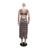 MALYBGG Stylish Sequin Strappy High Slit Dress 901003LY