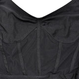 MALYBGG Sheer Fabric Strapless Split Sleeveless Dress 6710LY