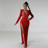 MALYBGG Sleeveless High-Slit Long Dress with Sexy Dress Set 900855LY