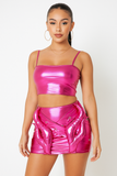 MB FASHION Metallic Mini Skirt with Crisscross Panels 5797LY