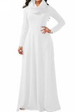 MB FASHION Elegant Long-Sleeve Maxi Dress with Cowl Neckline 3294