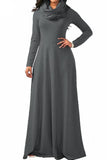 MB FASHION Elegant Long-Sleeve Maxi Dress with Cowl Neckline 3294