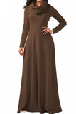 MB FASHION Elegant Long-Sleeve Maxi Dress with Cowl Neckline 3294