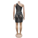 MALYBGG Sleeveless One-Shoulder Bodycon Mini Dress 6685LY