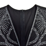 MALYBGG Mesh Embroidered Deep V-neck Mini Dress 6871LY