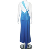 MALYBGG Single-Strap Neckline Ruched Open-Back Dress 054LY