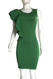 MB FASHION Elegant Sleeveless Bodycon Dress with Ruffle Accent 0167