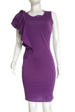 MB FASHION Elegant Sleeveless Bodycon Dress with Ruffle Accent 0167