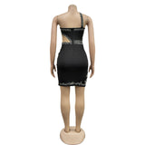 MALYBGG Sleeveless Short Dress with Mesh Overlay 6767LY