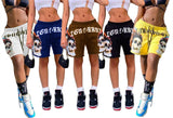 MB FASHION Skull Graphic Drawstring Shorts with Bold Text Print 6027R L-XXL