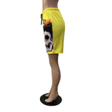 MB FASHION Skull Graphic Drawstring Shorts with Bold Text Print 6027R L-XXL