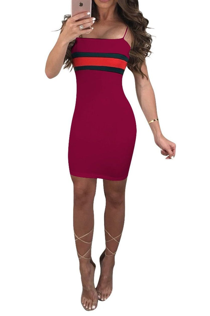 MB FASHION Striped Spaghetti Strap Bodycon 734 Mini Dress | MB Fashion Wholesale MB FASHION Striped Spaghetti Strap Bodycon 734 Mini Dress | MB Fashion Wholesale