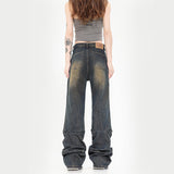MALYBGG Nailing the Fashion Game with Pleated Vintage-Style Slim Flare Jeans 3834LY