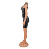 MALYBGG Sleeveless Rhinestone-Embellished Bodycon Nightclub Dress for Women 6719LY