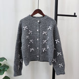 MALYBGG Loose-Fit Butterfly Knot Knit Cardigan 1033LY