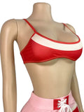 MB FASHION 2-Piece Zip Front Crop Top & Lace-Up High Waist Pants Set MB5037