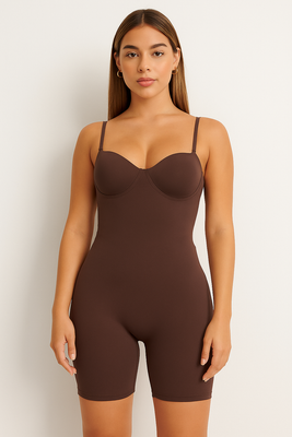 MB FASHION Seamless Romper with Built-in Bra 8146R