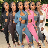 MB FASHION 3-Piece Activewear Set – Sports Bra, Leggings & Zip Jacket MB5038
