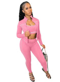 MB FASHION 3-Piece Activewear Set – Sports Bra, Leggings & Zip Jacket MB5038