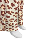 MB FASHION Two-Piece Leopard Print Long Sleeve Zip-Up Top & High-Waist Flare Pants Set 5012