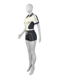 MB FASHION Zip-Up Short Sleeve Crop Jacket and Shorts Active Set 5011