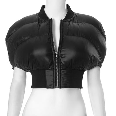 Every Fashion Short Sleeve Cropped Puffer Jacket 300