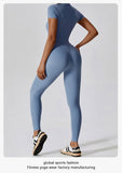 MB FASHION HIGH QUALITY Short Sleeve Zip-Up Jumpsuit 2405