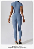 MB FASHION HIGH QUALITY Short Sleeve Zip-Up Jumpsuit 2405