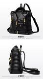 EVERY FASHION Moto Jacket Style Backpack with Quilted Sides and Zipper Details