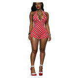MB FASHION Sexy Halter Neck Plunge Short Romper 88681