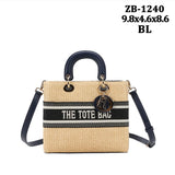 Every Fashion Straw Tote Bag with detachable strap 1240