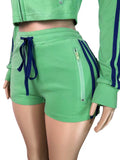 MB FASHION Cropped Zip Track Jacket & Matching Shorts Set 6030