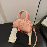 Every Fashion Mini Patent Dome Handbag with Top Handles and Crossbody Strap